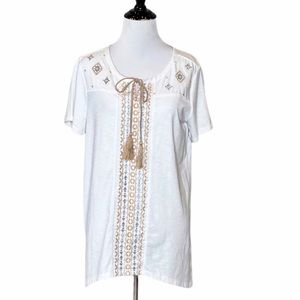Magnolia Grace Embroidery Asymmetrical Top
